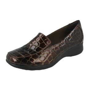 Clarks Gael Angora Croc Embossed Loafers, Size 7